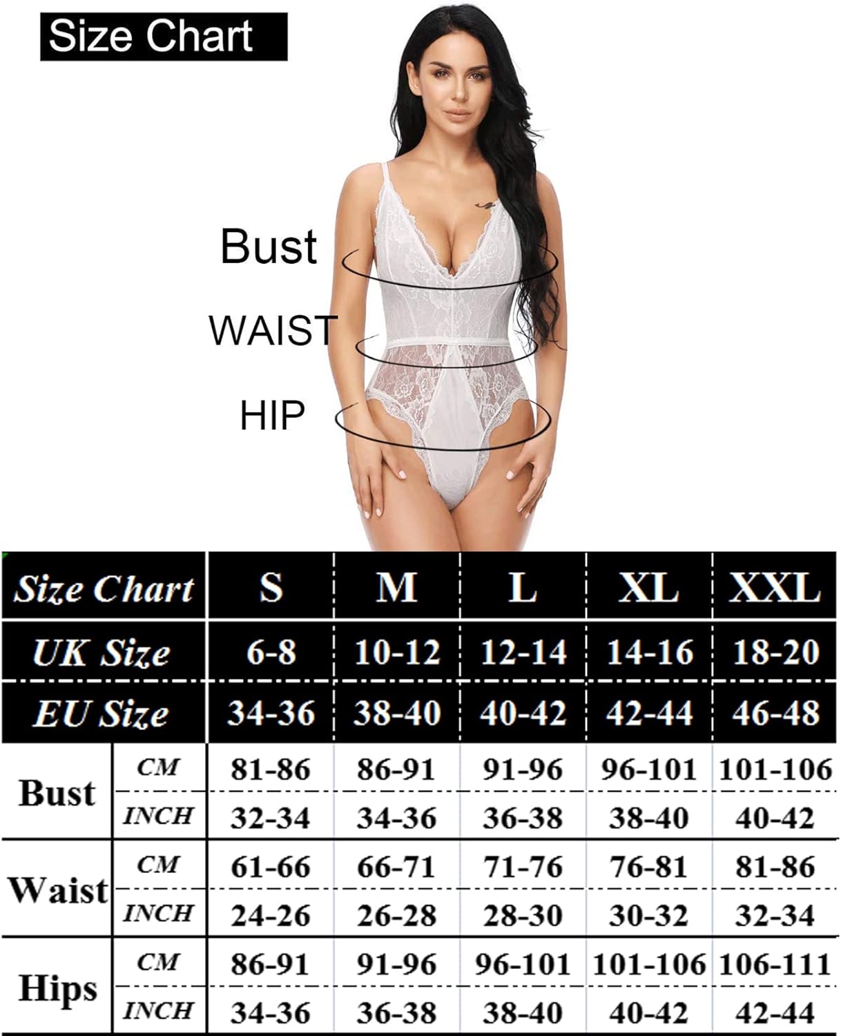 EVELIFE lace one-piece teddy