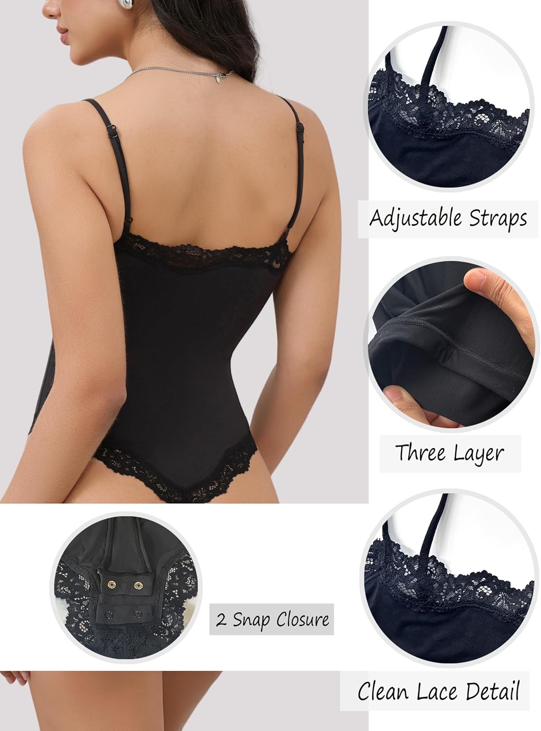 Starrylion lace square-neck bodysuit