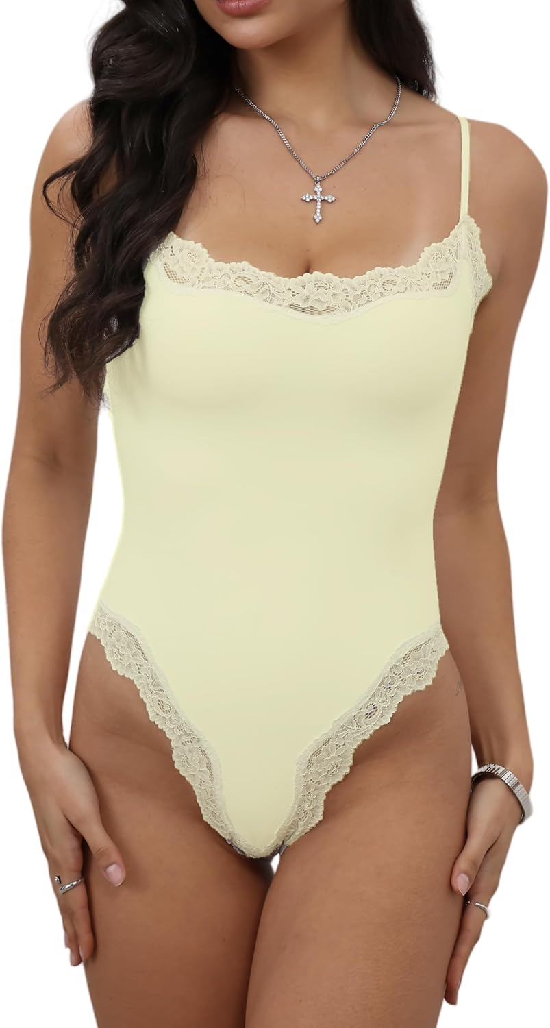 Starrylion lace square-neck bodysuit