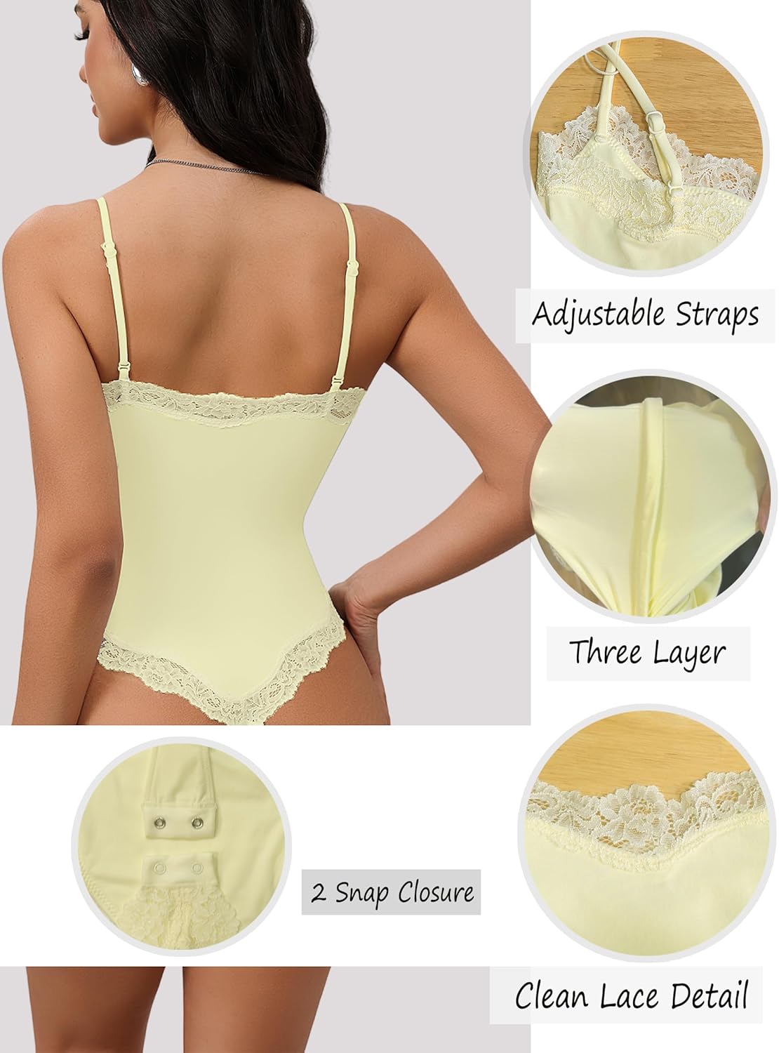 Starrylion lace square-neck bodysuit