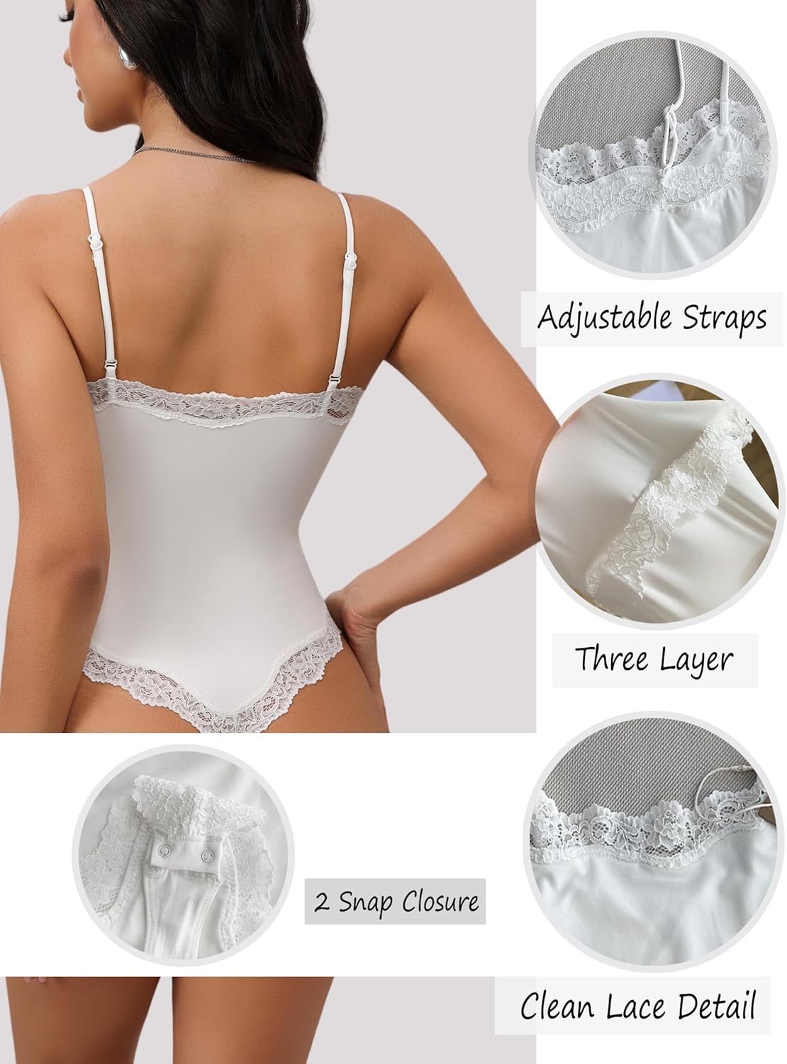 Starrylion lace square-neck bodysuit