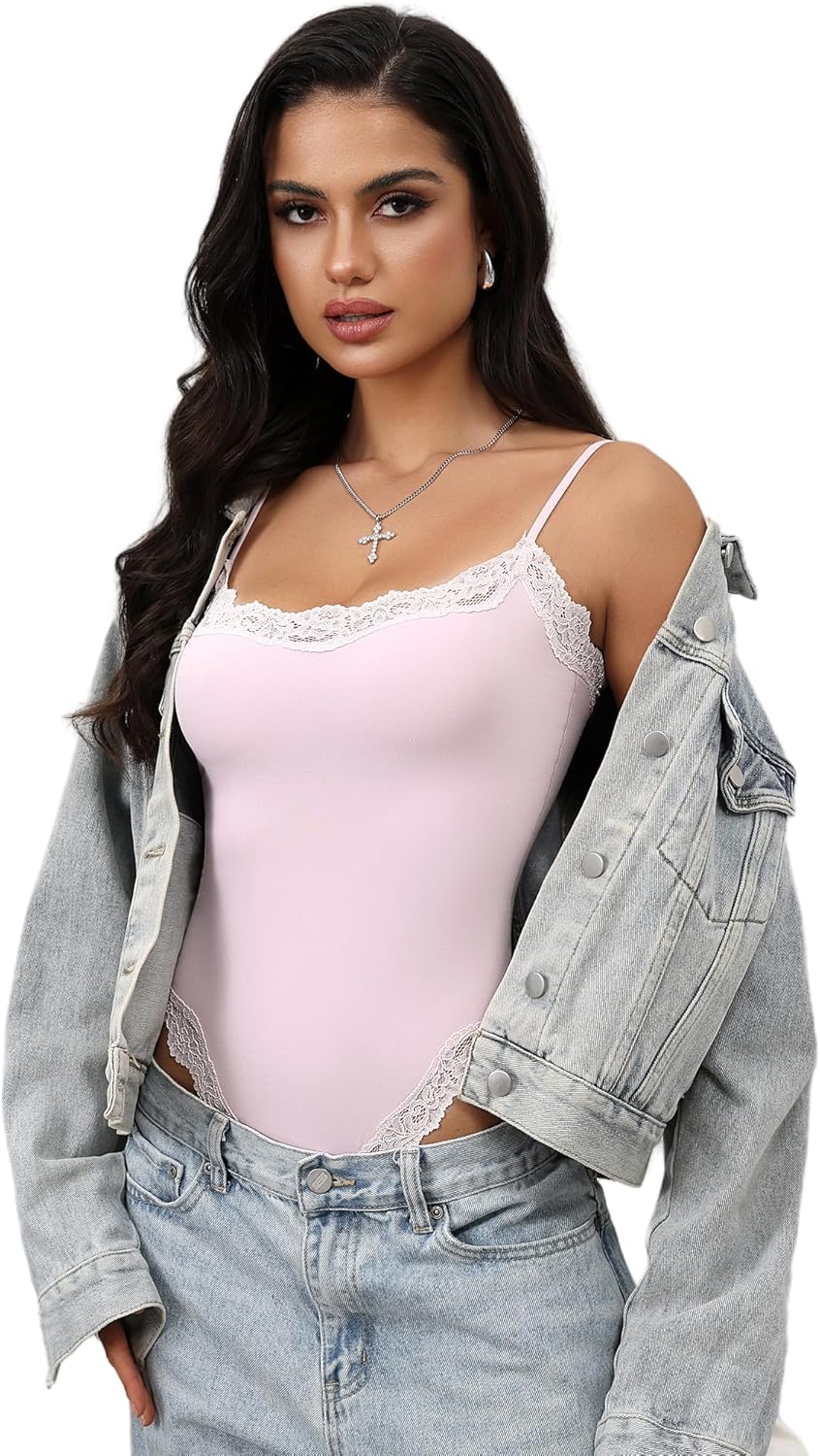 Starrylion lace square-neck bodysuit
