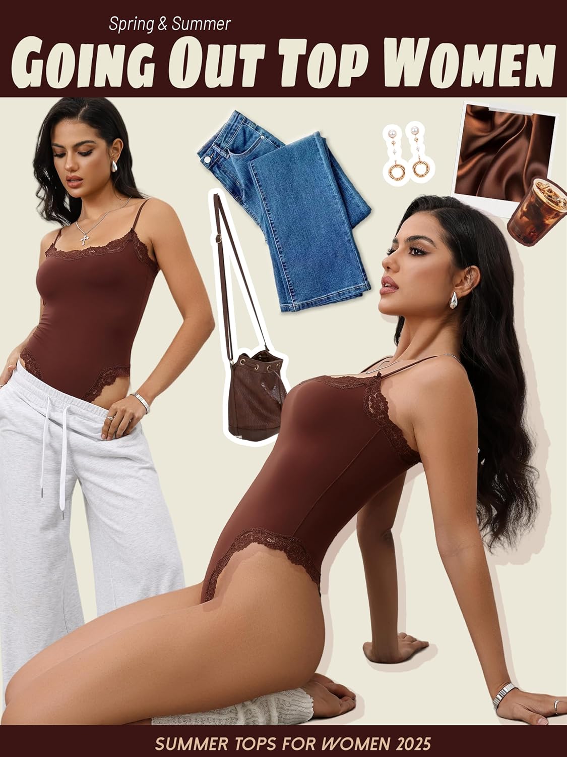 Starrylion lace square-neck bodysuit