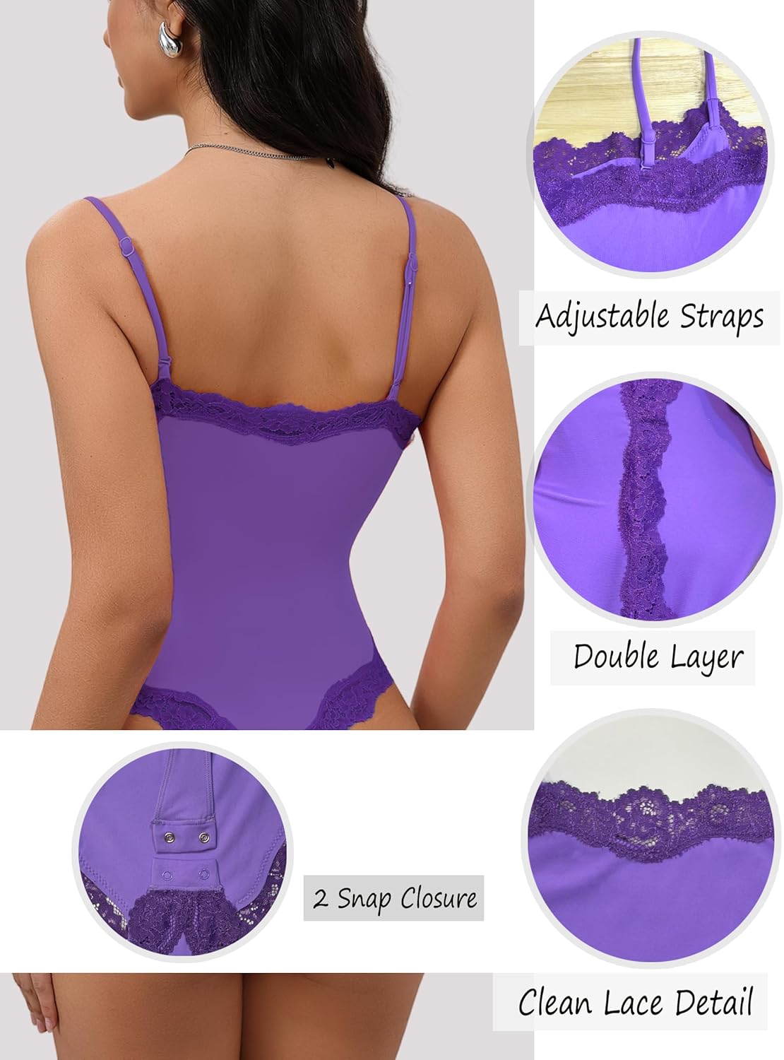 Starrylion lace square-neck bodysuit