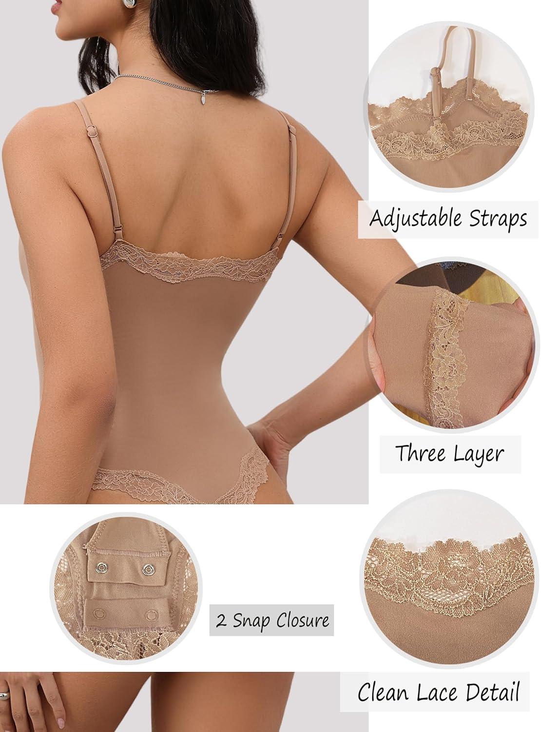 Starrylion lace square-neck bodysuit