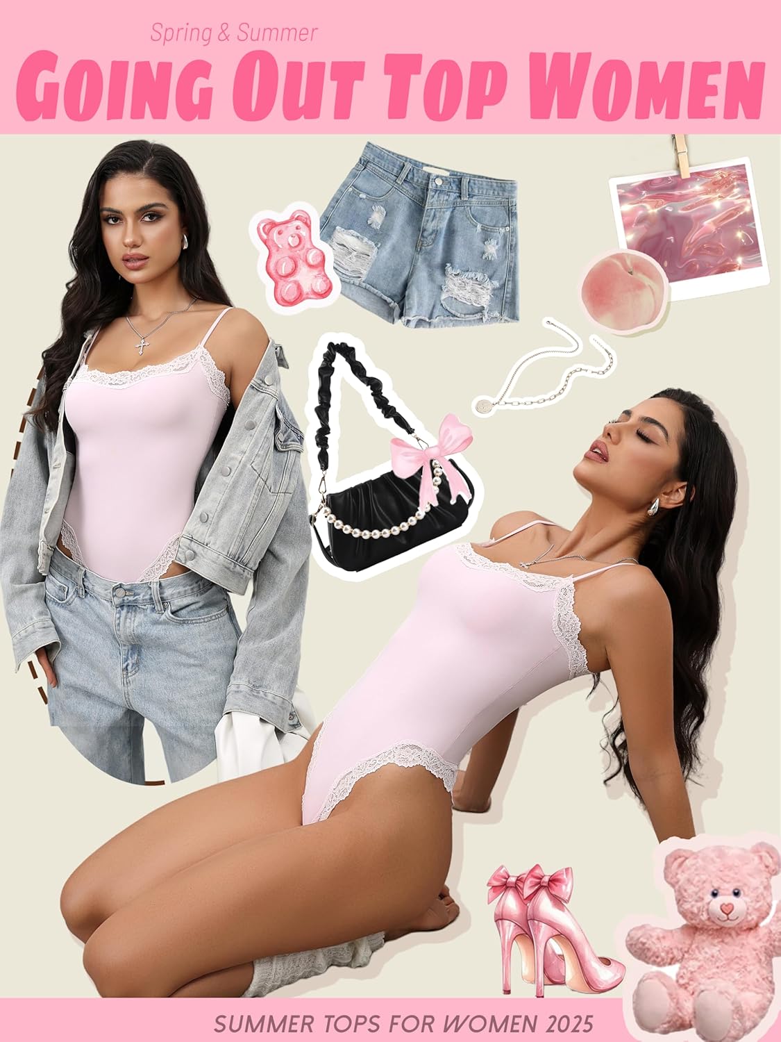 Starrylion lace square-neck bodysuit