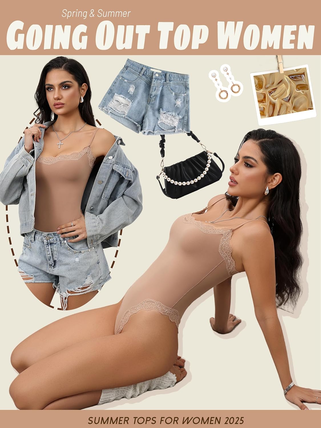 Starrylion lace square-neck bodysuit