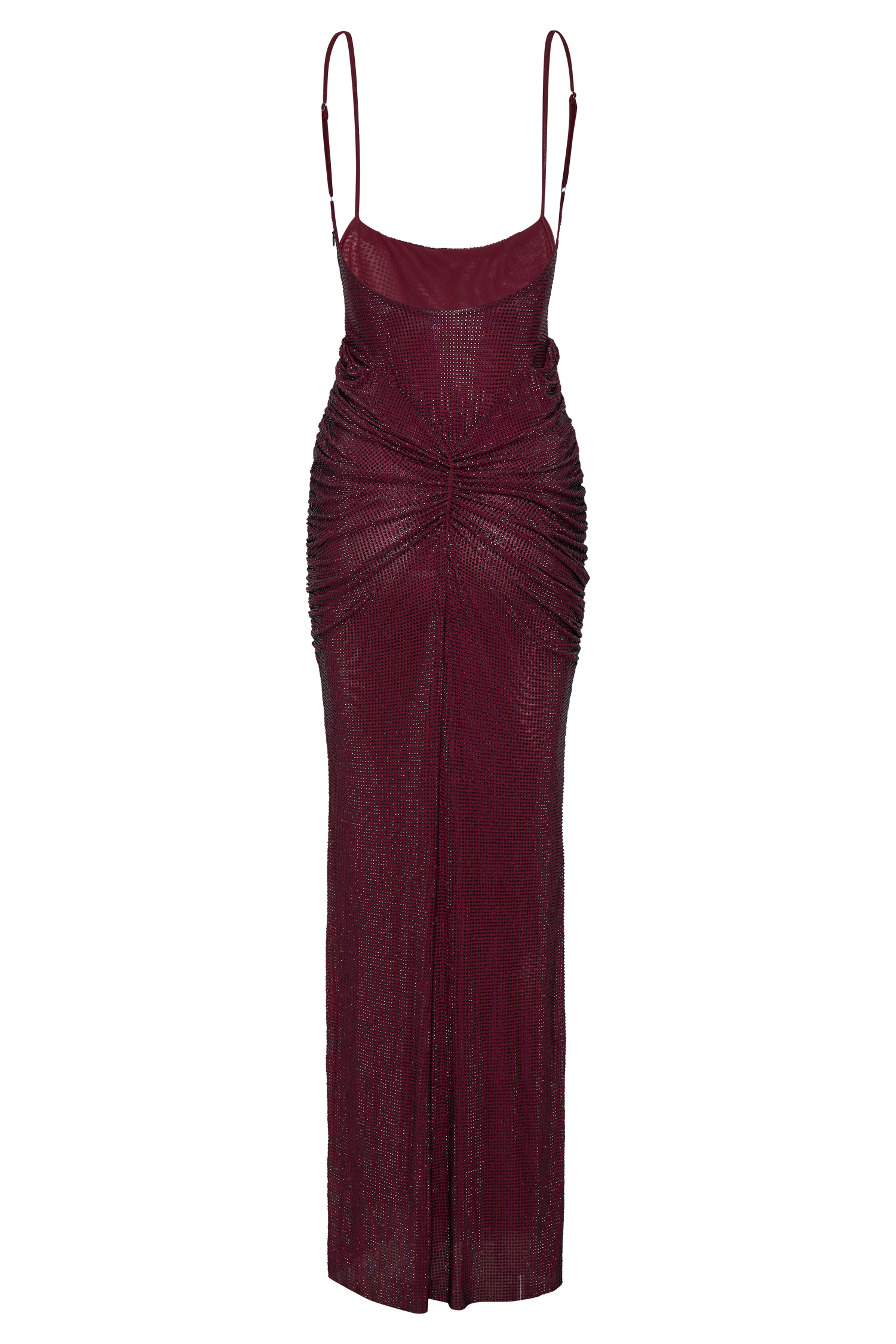 Roisin Diamante Satin Maxi Dress - Mahogany
