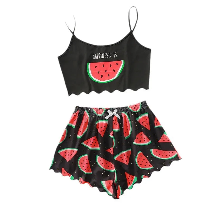 Sleeveless crop sleepwear set