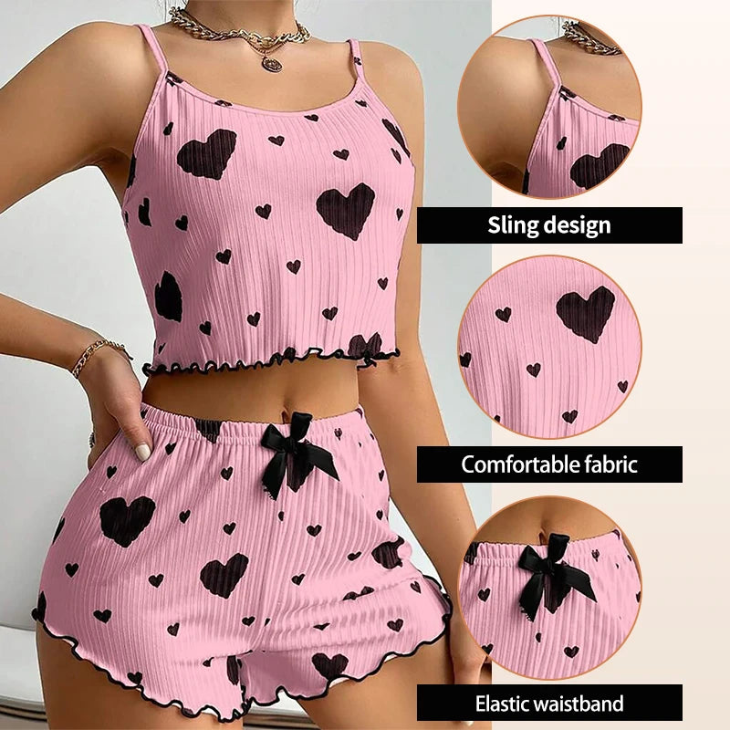 Sleeveless soft sleepwear set'