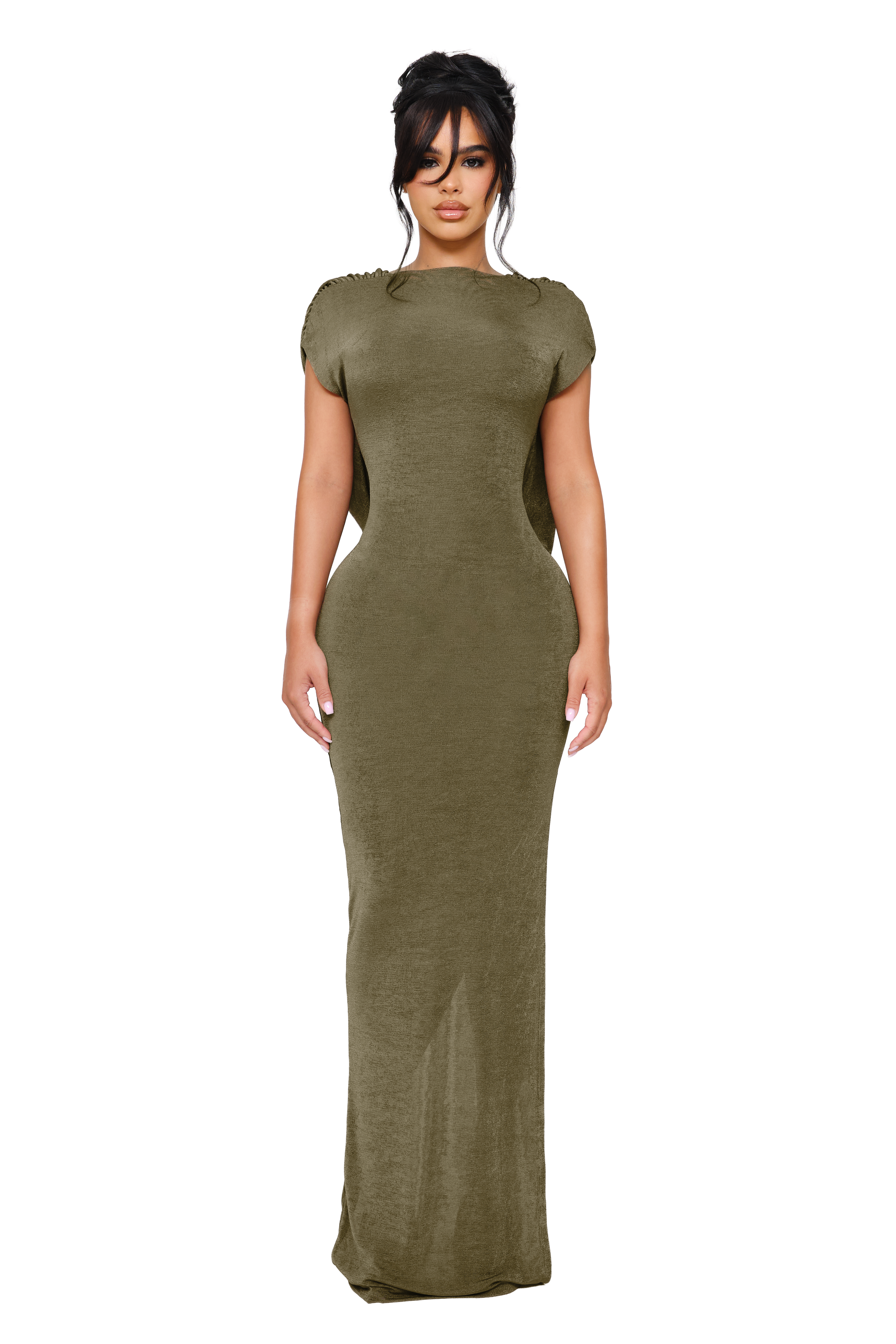 Avara Backless Maxi Dress - Thyme
