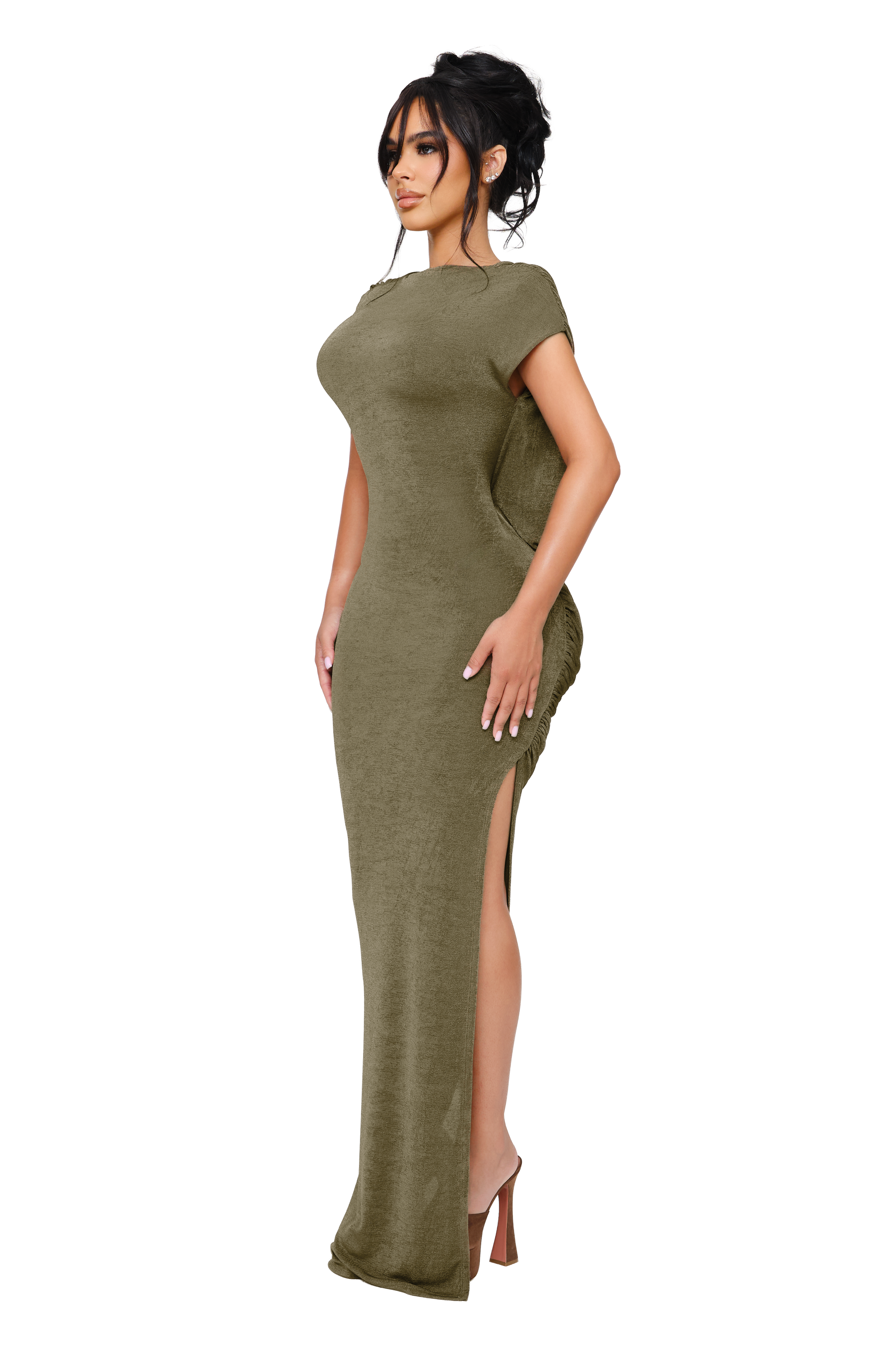 Avara Backless Maxi Dress - Thyme