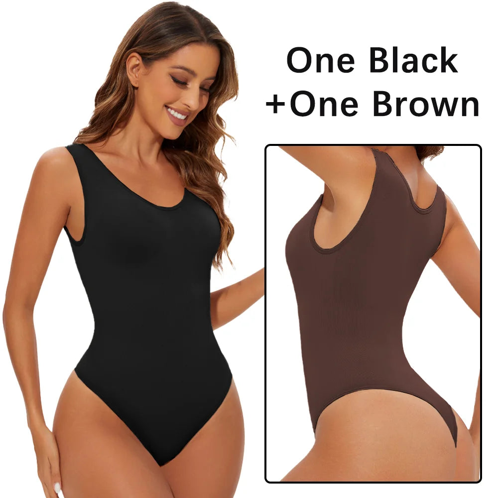 Seamless sculpting thong bodysuit