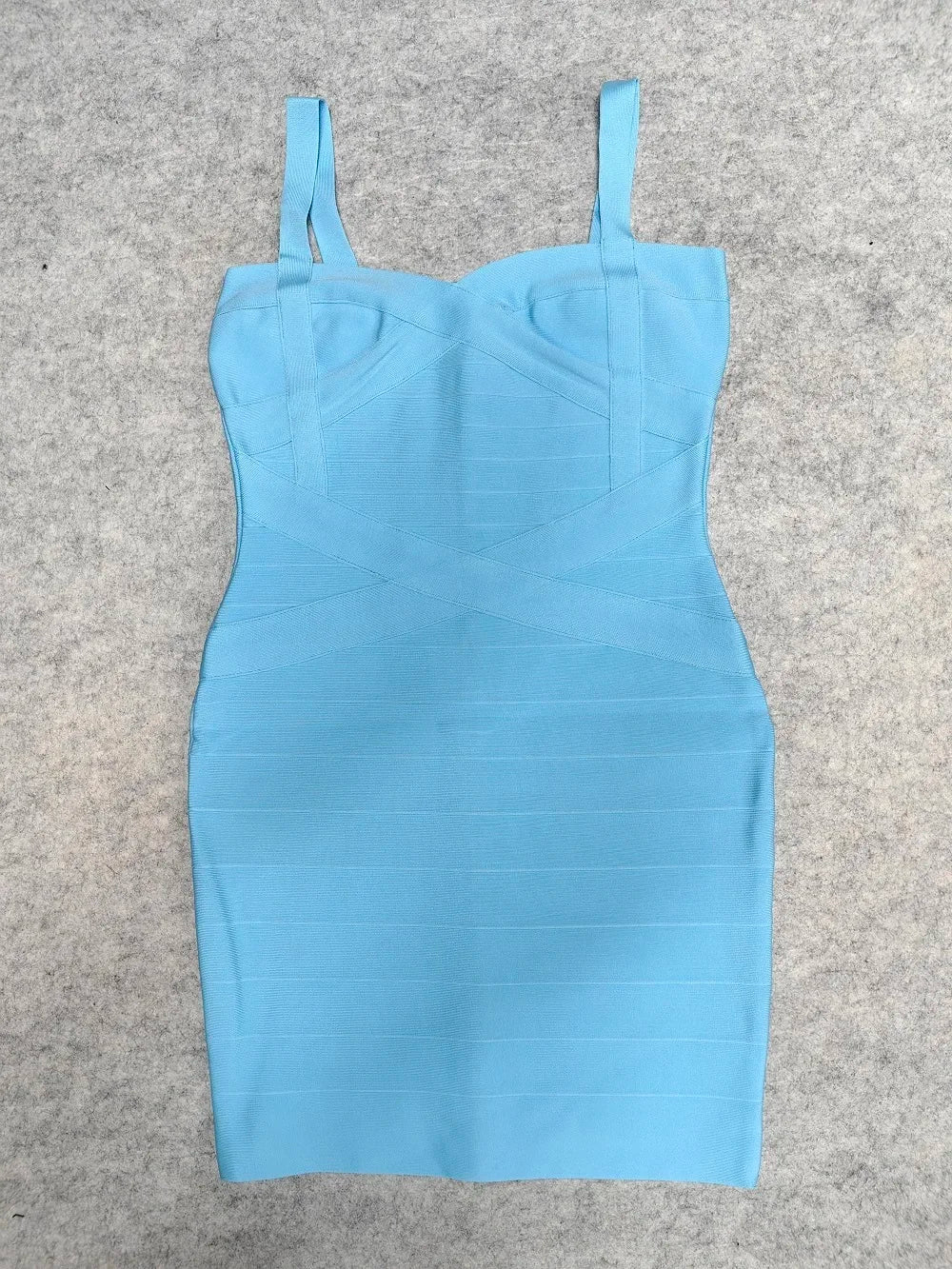 Blue spaghetti strap mini dress