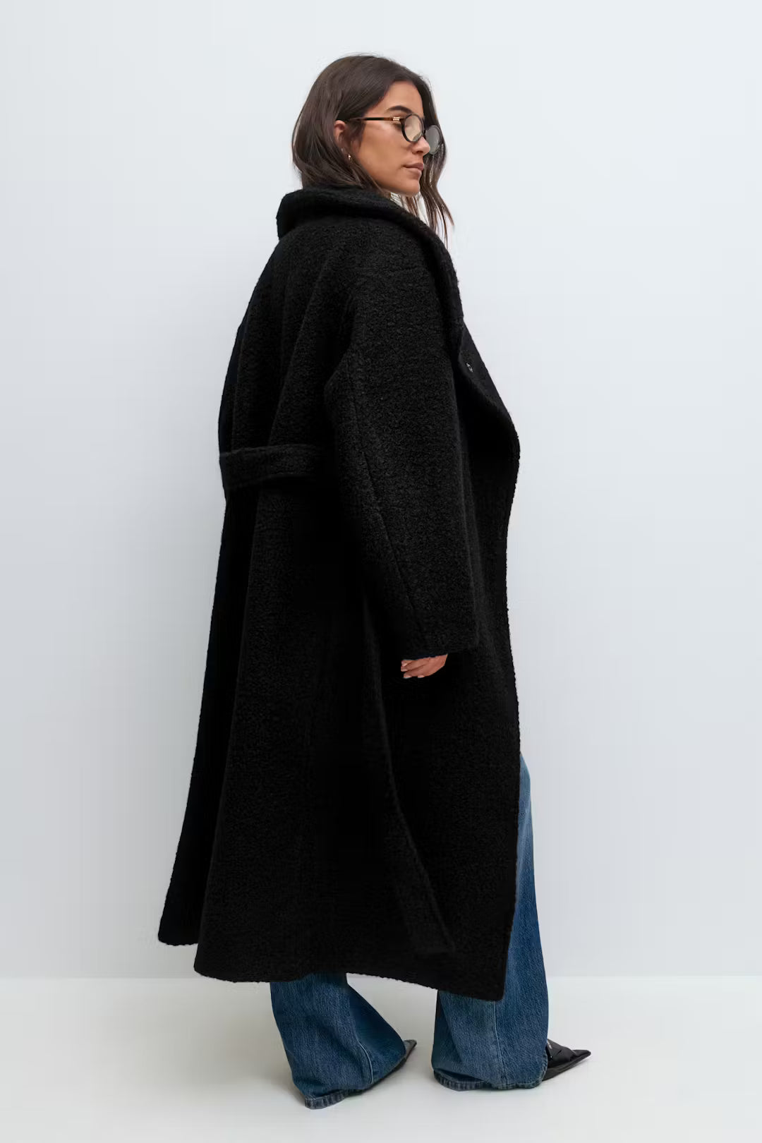 Soft boucle long coat
