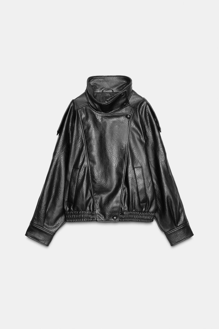 Noir essence Leather coat
