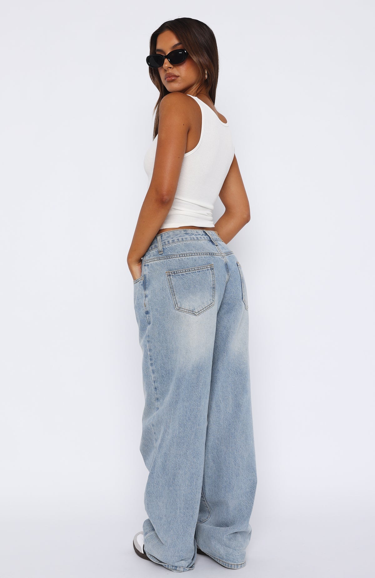 cloud wash baggy jeans