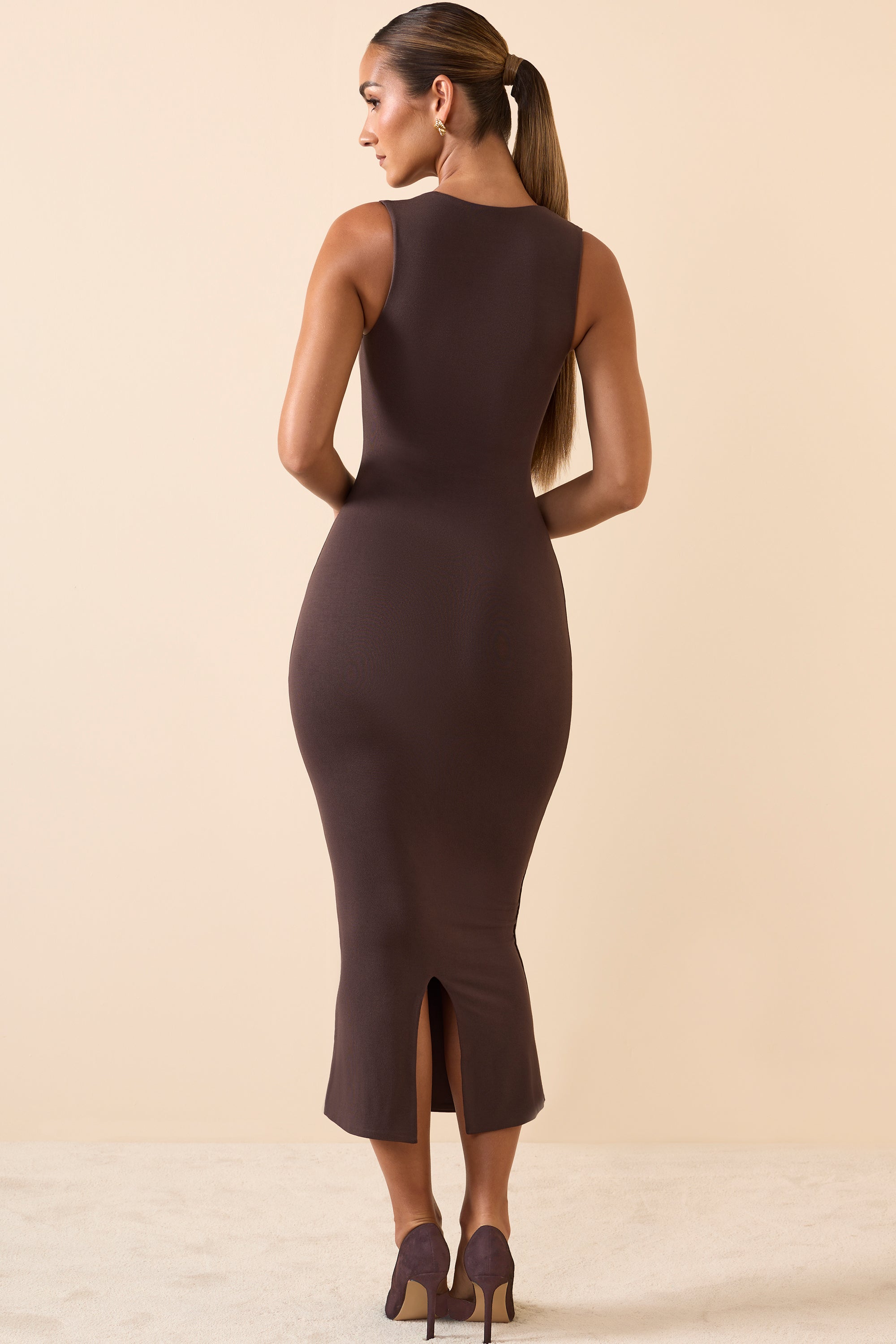 choco sleek midi dress