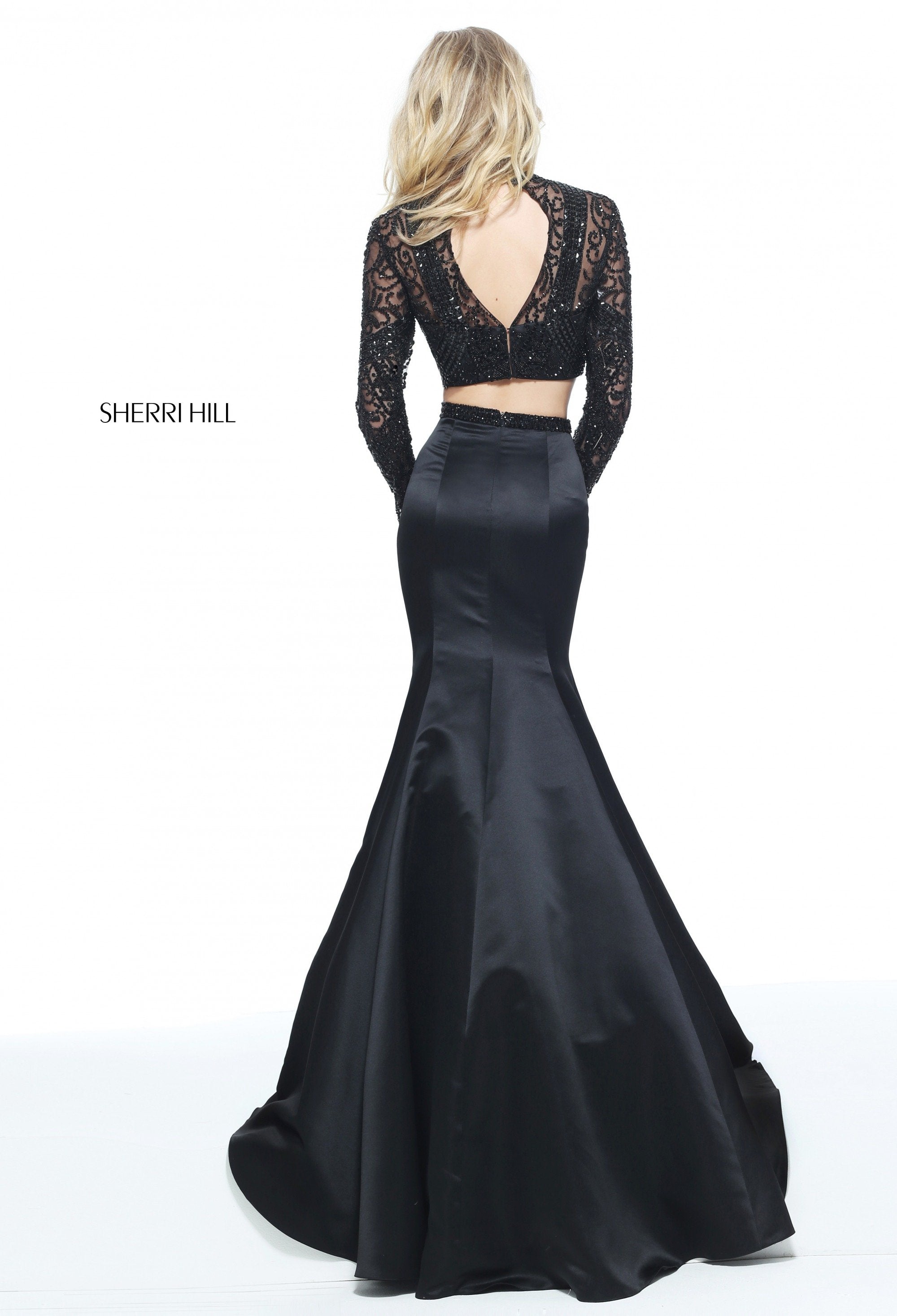 long sleeve blue lace cut-out dress