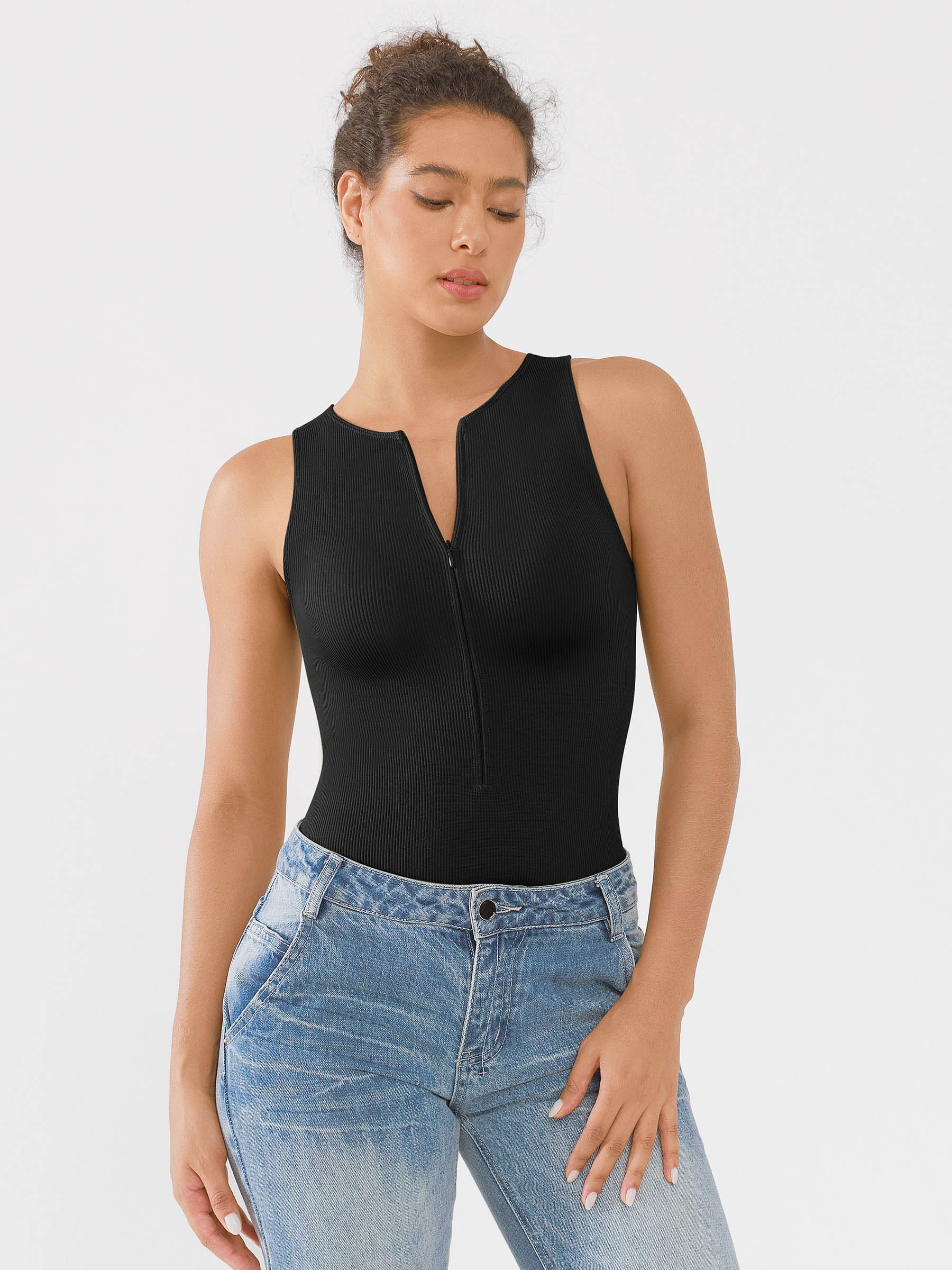 Crew neck seamless bodysuit