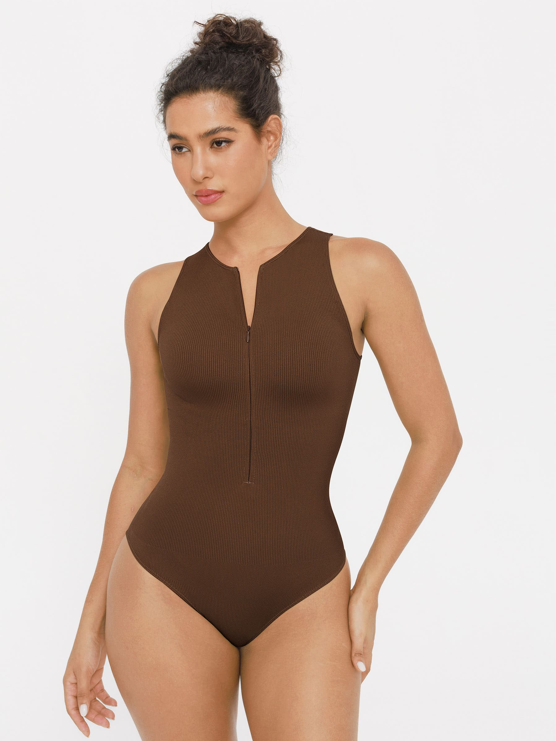 Crew neck seamless bodysuit