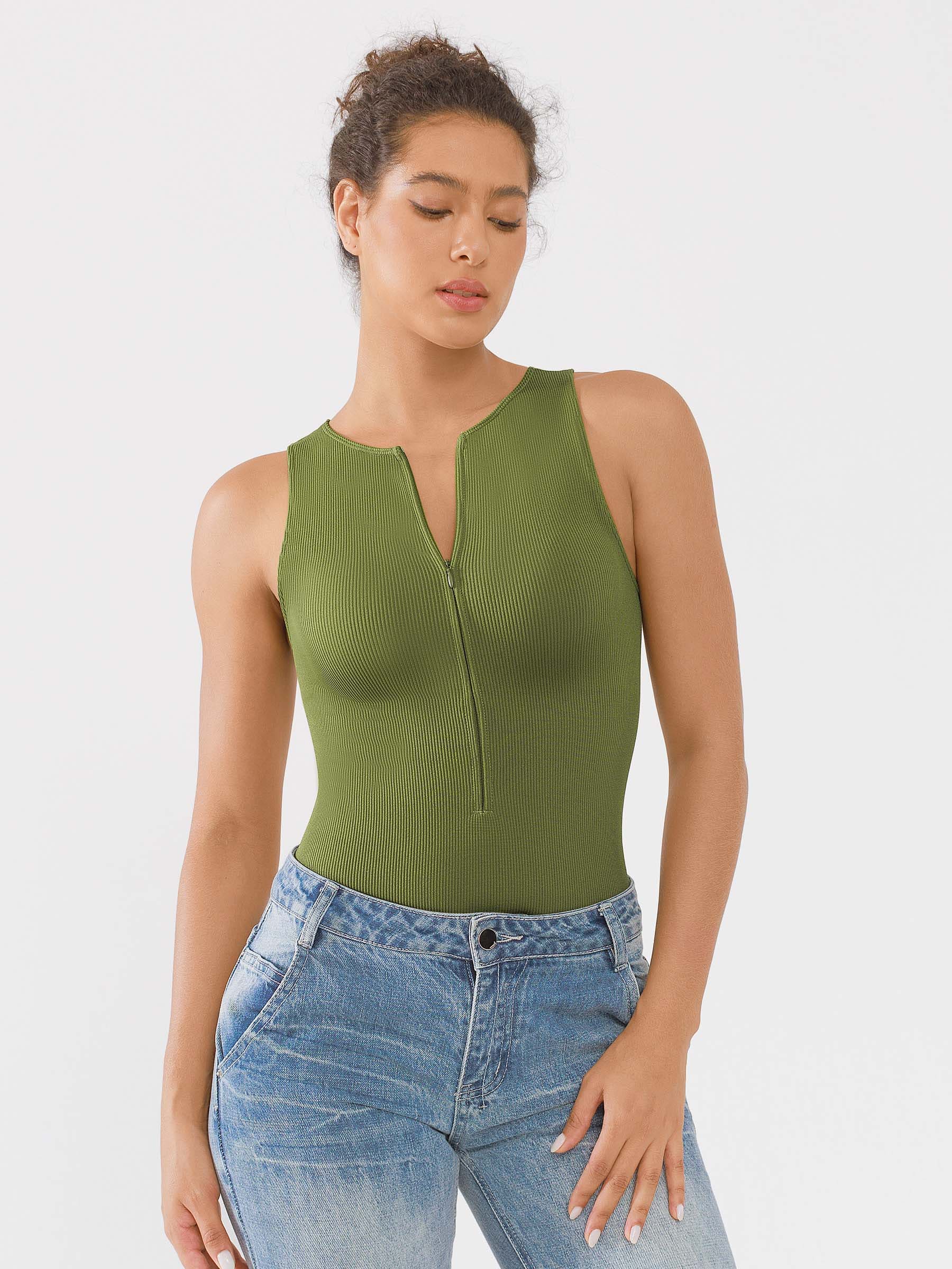 Crew neck seamless bodysuit