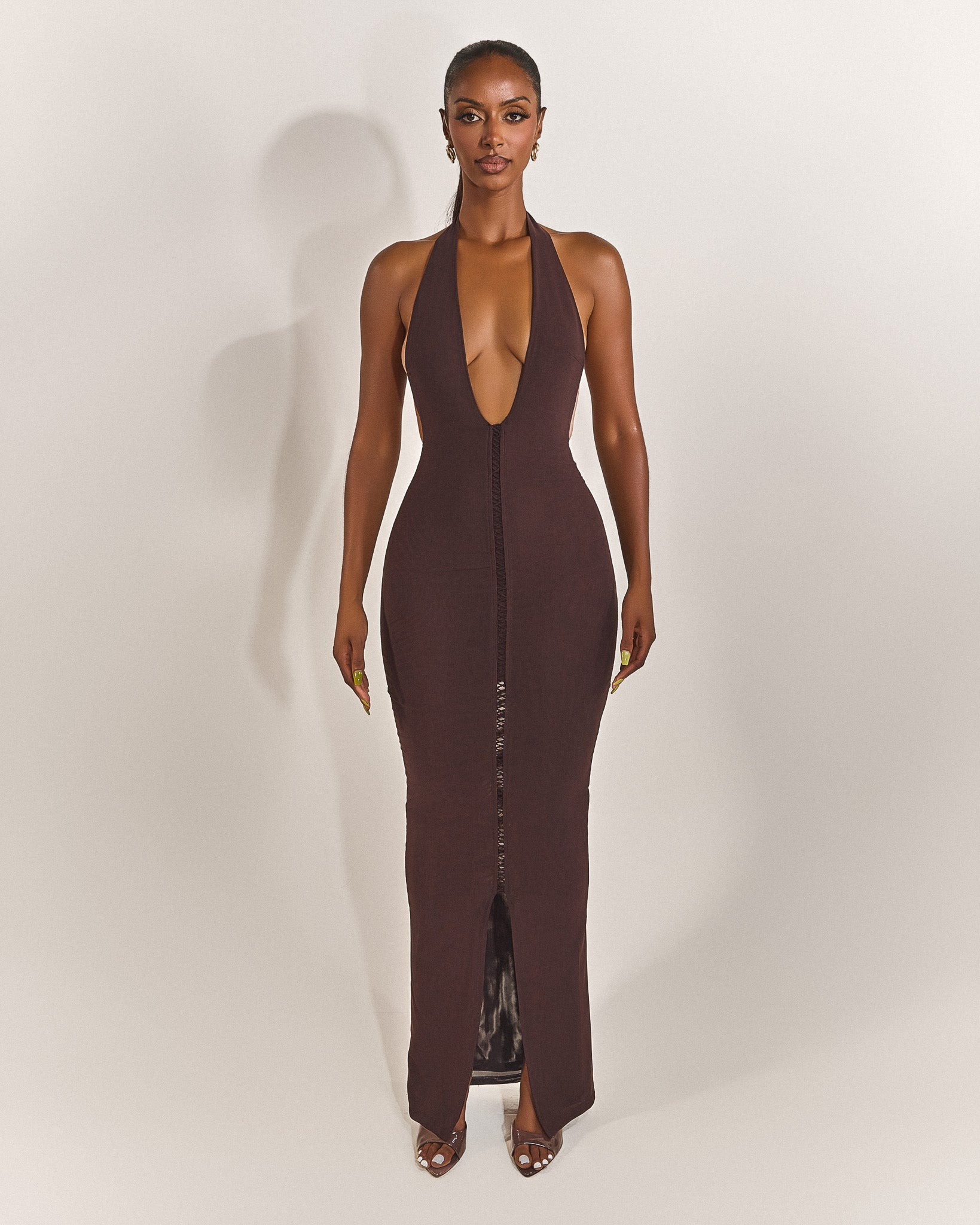 mocha maxi dress