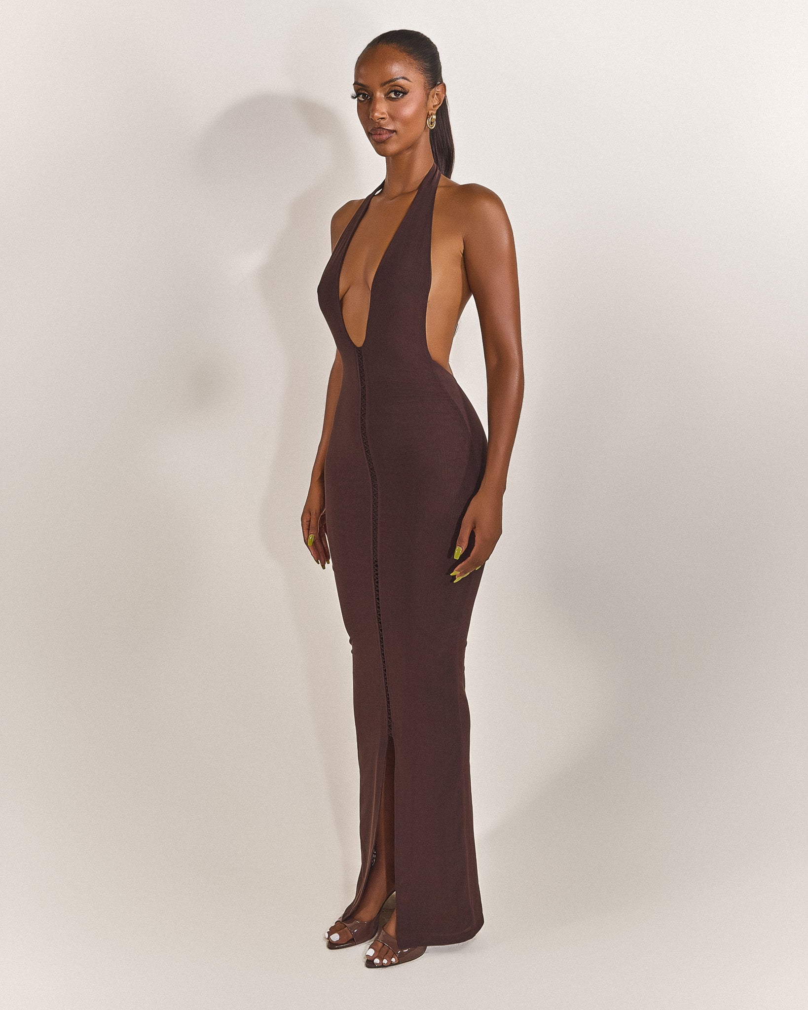 mocha maxi dress