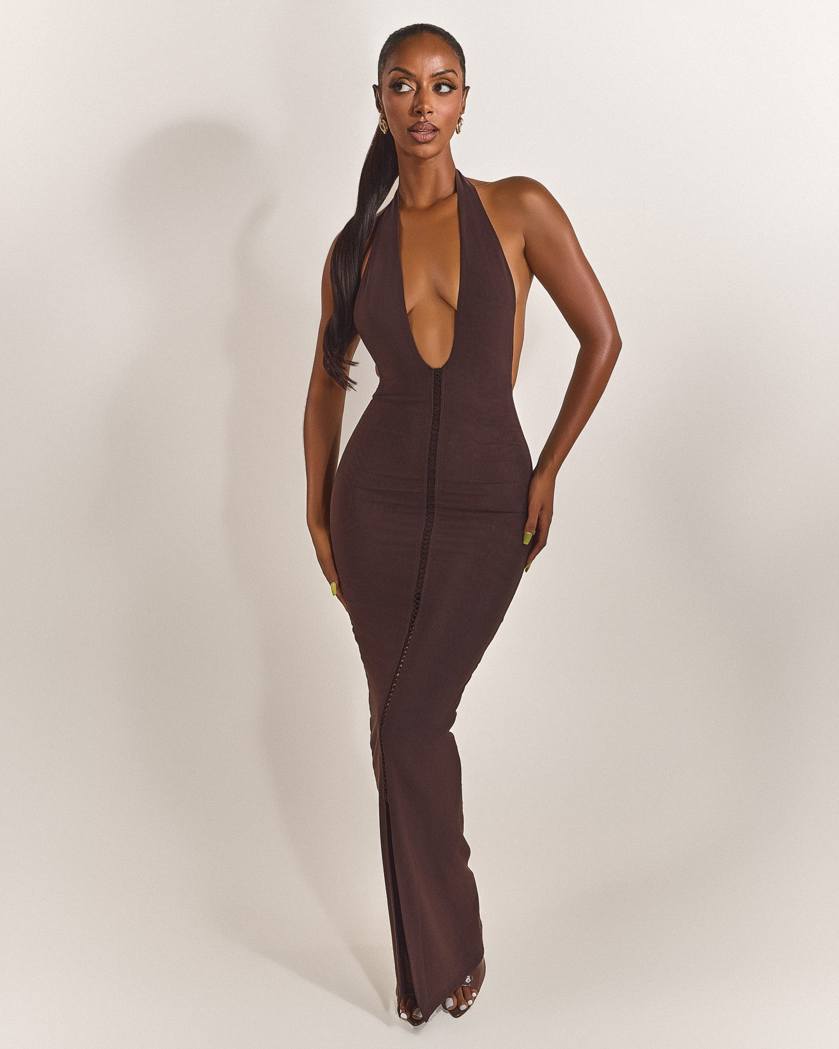 mocha maxi dress