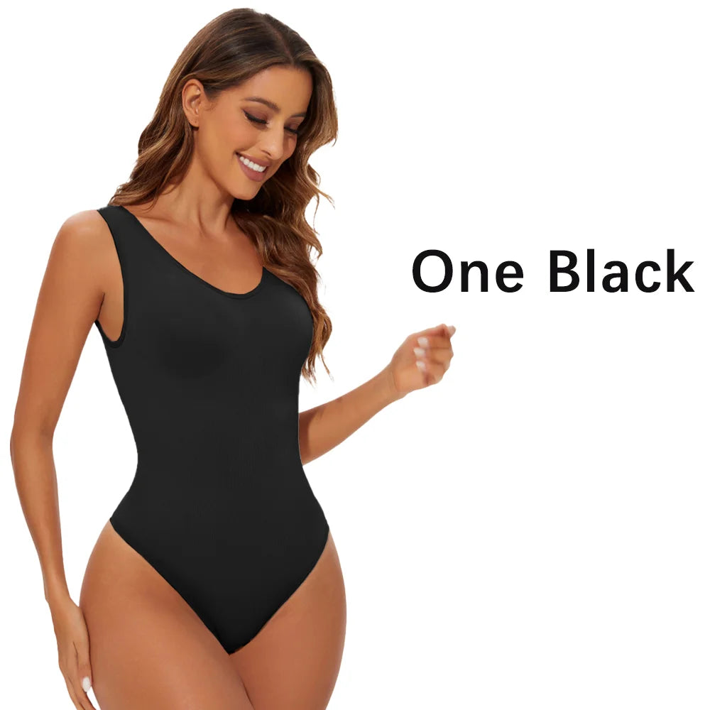 Seamless sculpting thong bodysuit