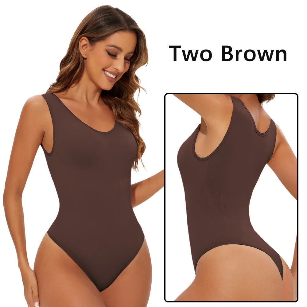 Seamless sculpting thong bodysuit