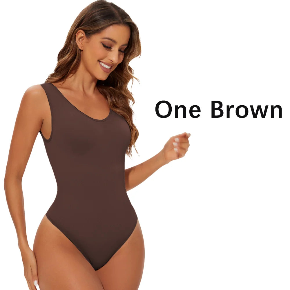 Seamless sculpting thong bodysuit