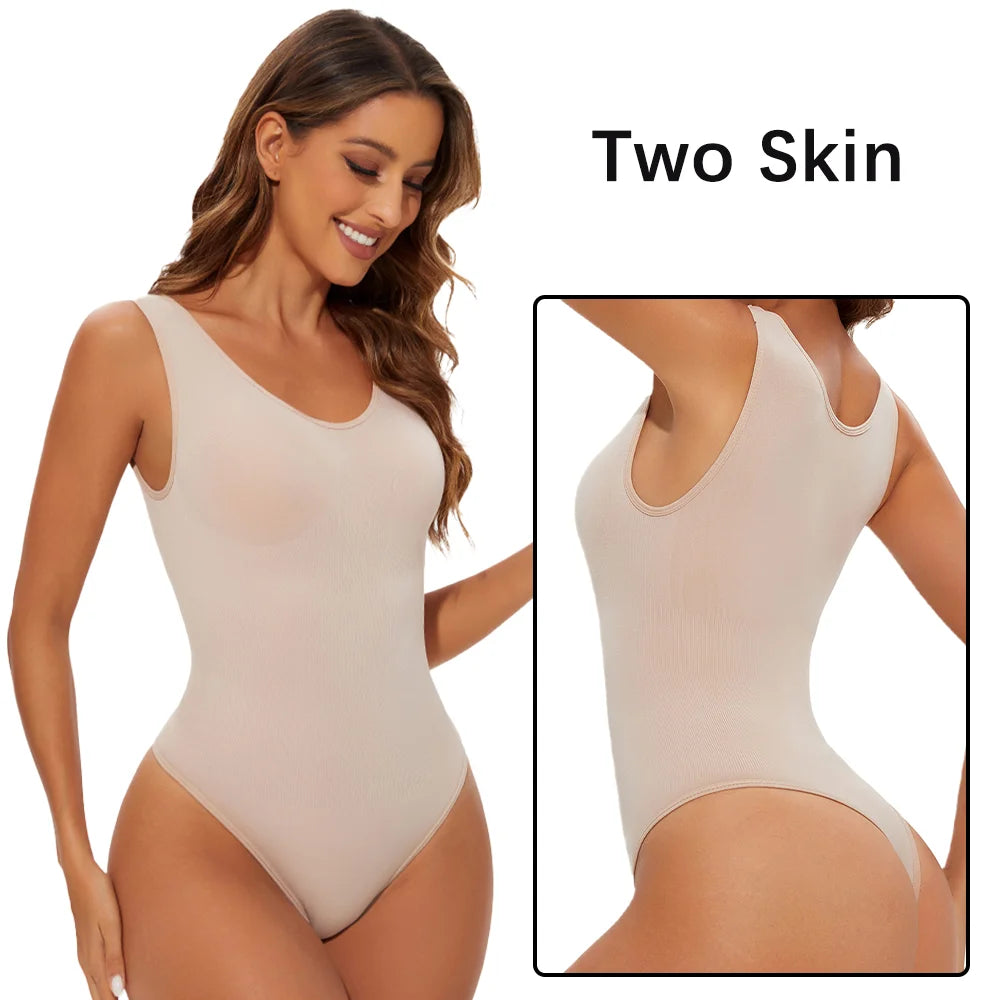 Seamless sculpting thong bodysuit