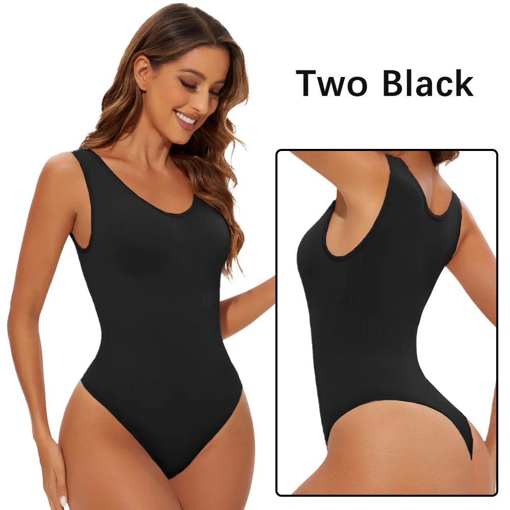 Seamless sculpting thong bodysuit
