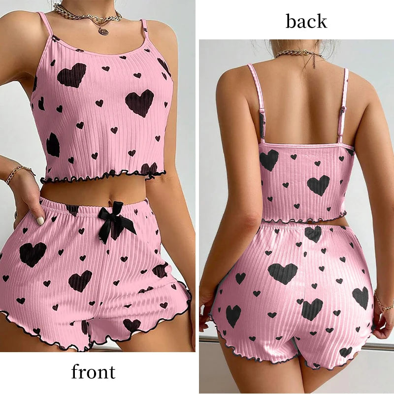 Sleeveless soft sleepwear set'