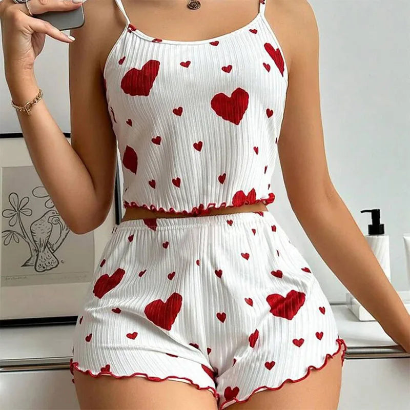 Sleeveless soft sleepwear set'