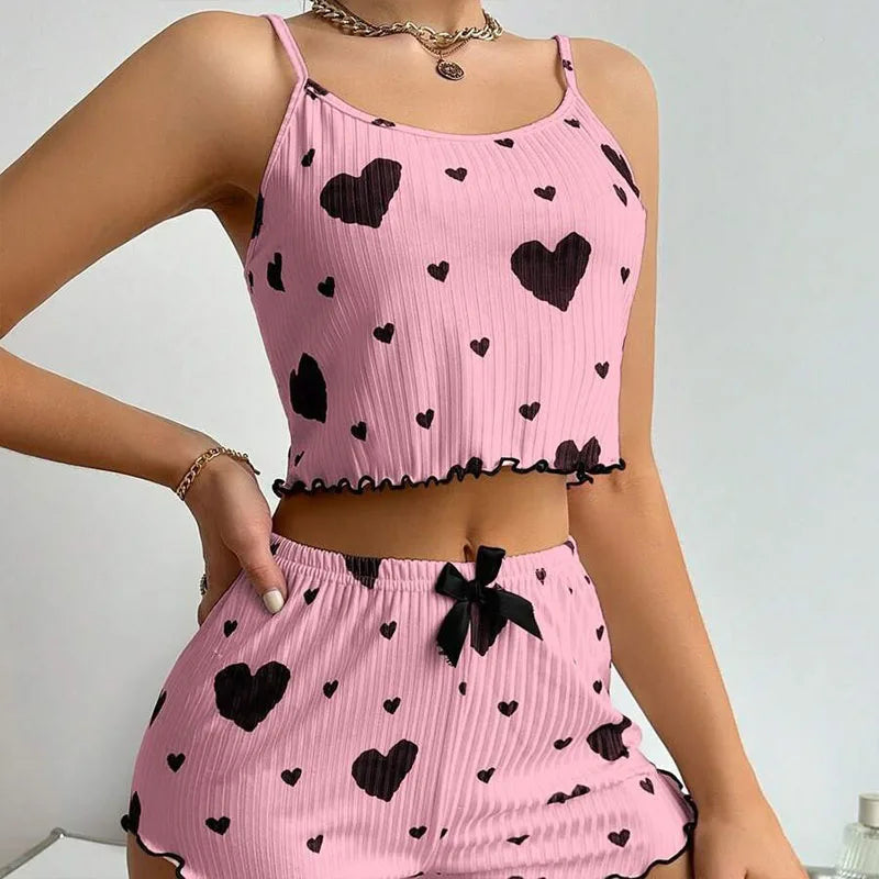 Sleeveless soft sleepwear set'