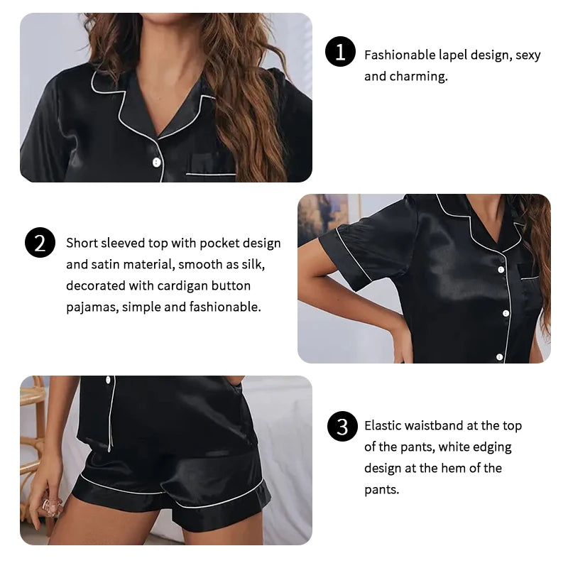 Women’s satin shorts pajamas'