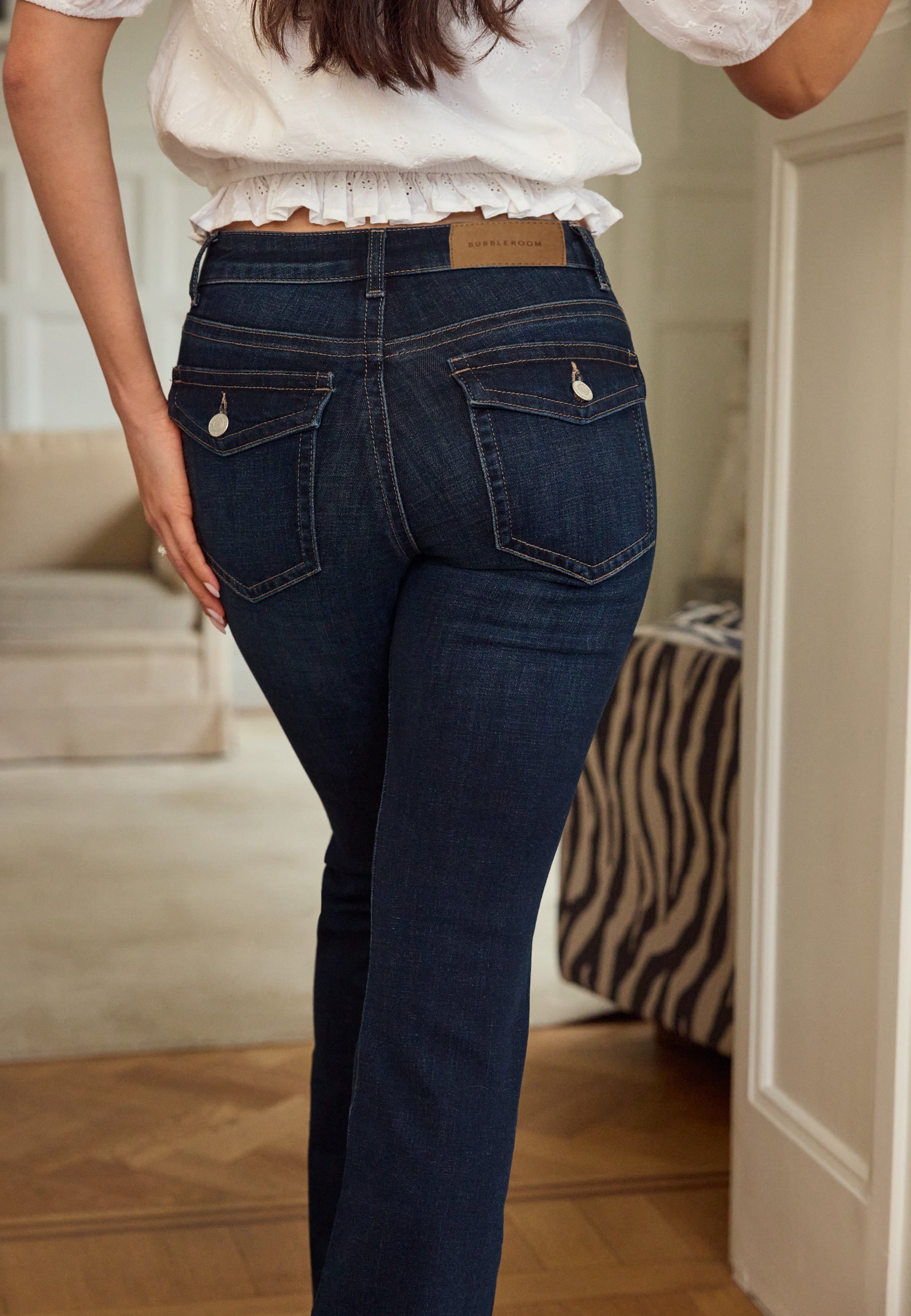 dark denim flare jeans