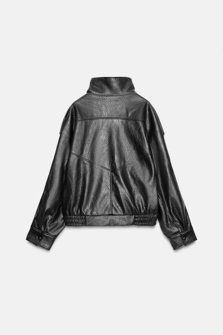 Noir essence Leather coat